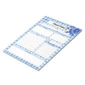 Bloc-note Gingham Floral Bleu _ Patient Clinique (Incliné)