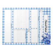 Bloc-note Gingham Floral Bleu _ Patient Clinique (Devant)