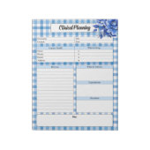 Bloc-note Gingham Floral Bleu _ Planification Clinique (Tourné)