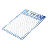 Bloc-note Gingham Floral Bleu_ Réflexion Clinique (Incliné)