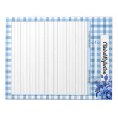 Bloc-note Gingham Floral Bleu_ Réflexion Clinique (Devant)