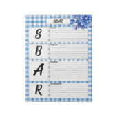 Bloc-note Gingham Floral Bleu _ SBAR Temp (Tourné)