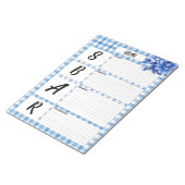 Bloc-note Gingham Floral Bleu _ SBAR Temp (Incliné)