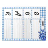 Bloc-note Gingham Floral Bleu _ SBAR Temp (Devant)