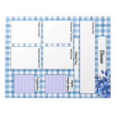 Bloc-note Gingham Floral Bleu _ Temp de maladie 2 (Devant)