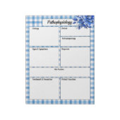 Bloc-note Gingham Floral Bleu_ Temp de Physiopathologie (Tourné)