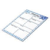 Bloc-note Gingham Floral Bleu_ Temp de Physiopathologie (Incliné)