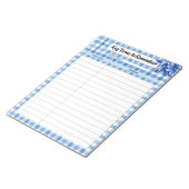 Bloc-note Gingham Floral Bleu _ Termes clés à retenir (Incliné)