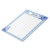 Bloc-note Gingham Floral Bleu_ Vidange Cérébrale (Incliné)