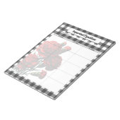 Bloc-note Gingham floral noir et blanc _ Équations important (Incliné)
