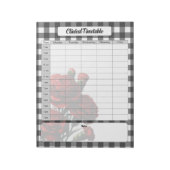 Bloc-note Gingham floral noir et blanc _ Horaire clinique (Tourné)