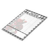 Bloc-note Gingham floral noir et blanc _ Horaire clinique (Incliné)