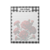 Bloc-note Gingham floral noir et blanc_ Lettre à moi-même (Tourné)