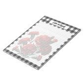 Bloc-note Gingham floral noir et blanc_ Lettre à moi-même (Incliné)