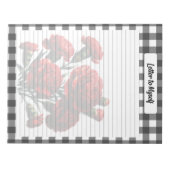 Bloc-note Gingham floral noir et blanc_ Lettre à moi-même (Devant)
