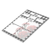Bloc-note Gingham floral noir et blanc_ Maladie Temp 1 (Incliné)