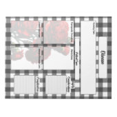 Bloc-note Gingham floral noir et blanc_ Maladie Temp 2 (Devant)
