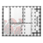 Bloc-note Gingham floral noir et blanc _ Patient clinique (Devant)