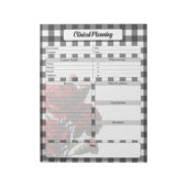Bloc-note Gingham floral noir et blanc _ Planification clini (Tourné)