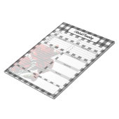 Bloc-note Gingham floral noir et blanc _ Planification clini (Incliné)