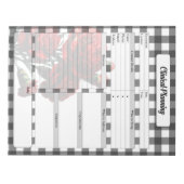 Bloc-note Gingham floral noir et blanc _ Planification clini (Devant)