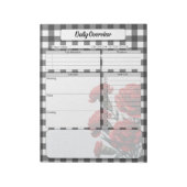 Bloc-note Gingham floral noir et blanc _ Présentation quotid (Tourné)