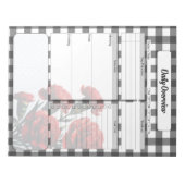 Bloc-note Gingham floral noir et blanc _ Présentation quotid (Devant)