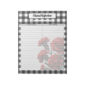 Bloc-note Gingham floral noir et blanc _ Réflexion clinique (Tourné)