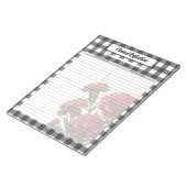 Bloc-note Gingham floral noir et blanc _ Réflexion clinique (Incliné)