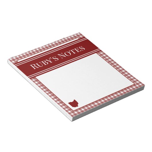 Bloc-note Gingham Rouge Ohio (Incliné)