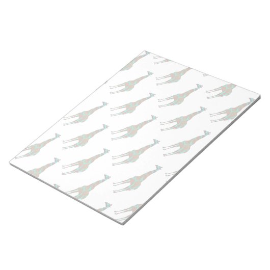 Bloc-note Girafe Brun et Imprimé Sarcelle (Incliné)