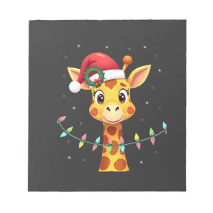 Bloc-note Girafe Mignonne Lumières de Noël Chapeau de Père N