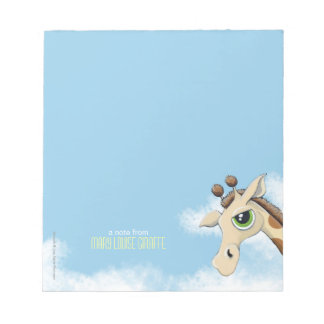Bloc-note Giraffe dans les nuages Personnalisable petit Bloc