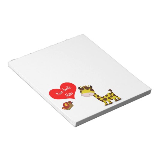 Bloc-note Giraffe et Papillon Belle note (Incliné)