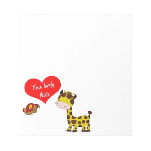 Bloc-note Giraffe et Papillon Belle note (Devant)