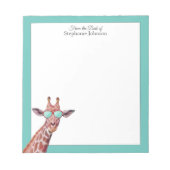 Bloc-note Giraffe Monogramme Turquoise du bureau du Modèle (Devant)