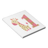 Bloc-note Giraffe rose Premier anniversaire (Incliné)
