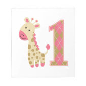 Bloc-note Giraffe rose Premier anniversaire (Devant)