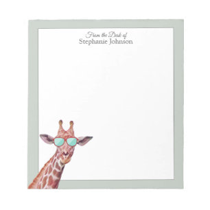 Bloc-note Giraffe Sage Monogramme du bureau du Modèle