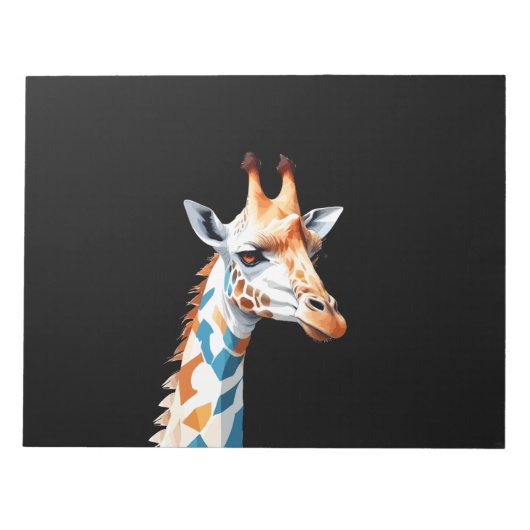 Bloc-note Giraffe Vector Art aux couleurs vives (Devant)