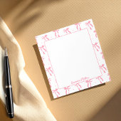 Bloc-note Girly Coquette  Aesthetic Pink Bow Monogram