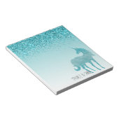 Bloc-note Girly Glitz Aqua Turquoise Parties scintillant Uni (Incliné)