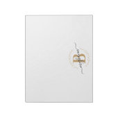 Bloc-note Girly Modern White Gold Nom Script Monogrammé (Tourné)