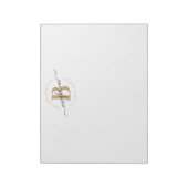 Bloc-note Girly Modern White Gold Nom Script Monogrammé (Tourné)