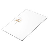 Bloc-note Girly Modern White Gold Nom Script Monogrammé (Incliné)