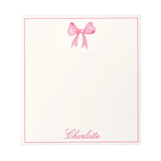 Bloc-note Girly Pink Bow (Devant)
