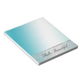 Bloc-note Glam Glitzy Aqua Ombre Sparkle (Incliné)