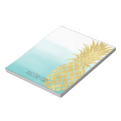 Bloc-note Glam Gold Ananas Aqua Aquarelle Ombre (Tourné)