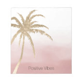 Bloc-note Glam Gold Tropical Palm Pink ombre (Devant)