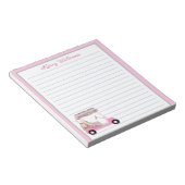 Bloc-note Glam Pink Personnalisé Golf Panier Nom Linked (Incliné)